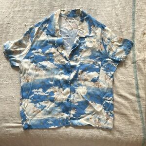 REFORMATION//CUBA TOP IN CIELO PRINT// SIZE L